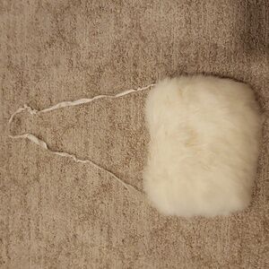Vintage small Rabbit fur hand puff